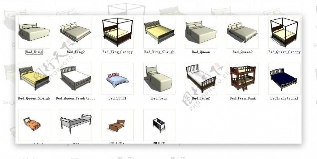 各种床具图片