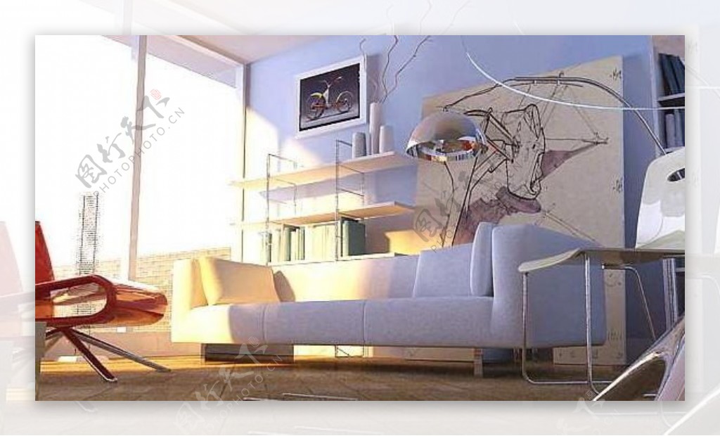 现代简约型阳光客厅沙发图片