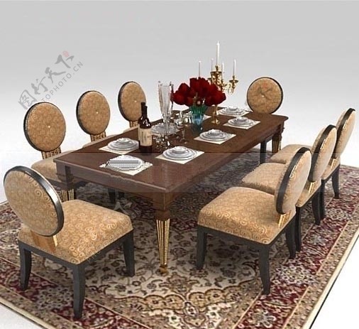 精致欧式家具餐桌椅组合图片