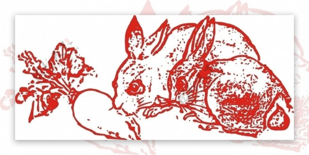 兔子吃萝卜图片