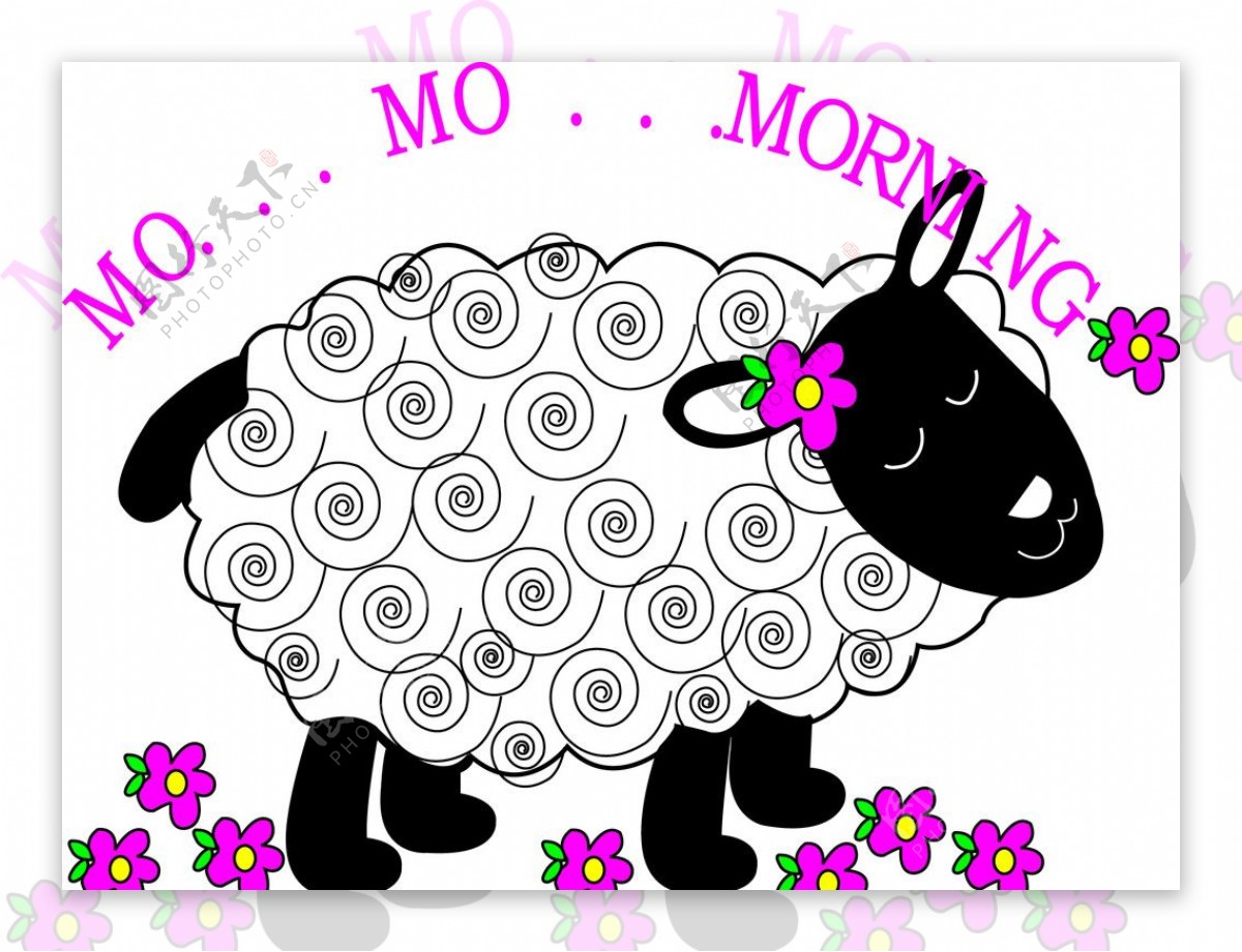 绵羊服装印花图片