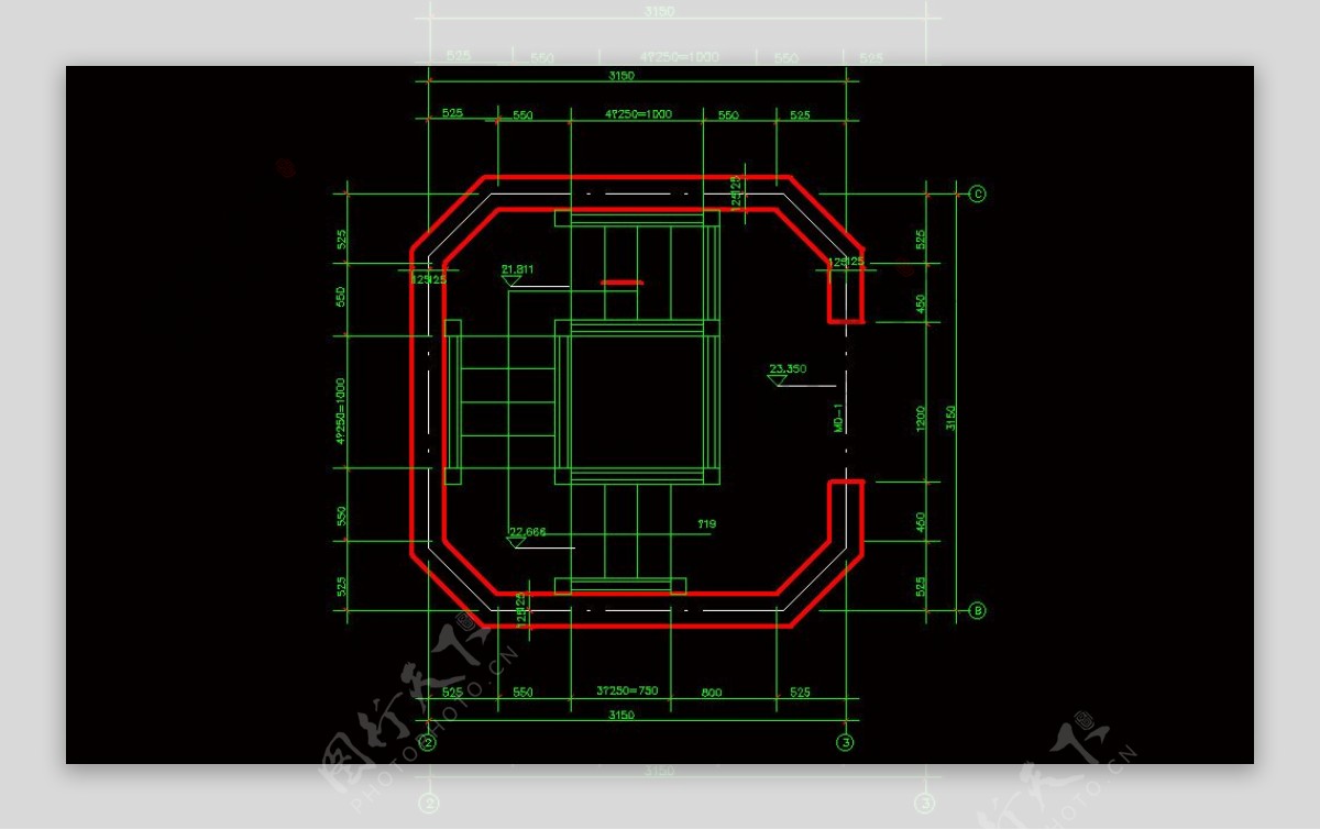 古建筑古塔CAD素材图片