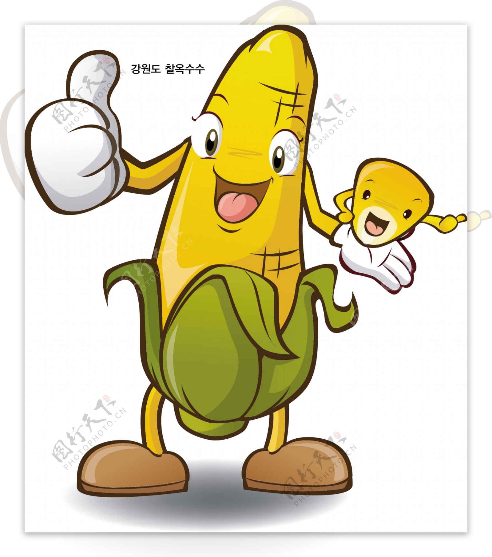 卡通玉米矢量图图片