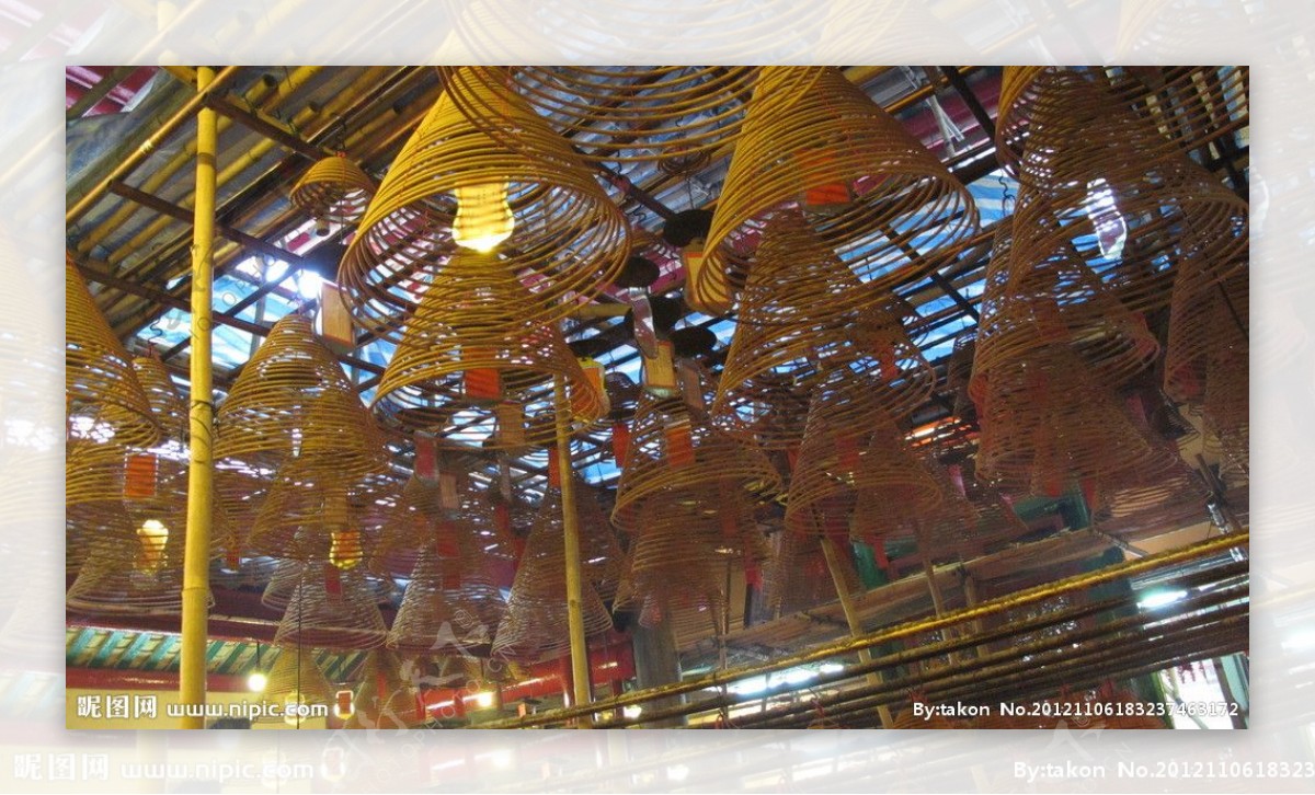 香港文武庙中的香线圈图片