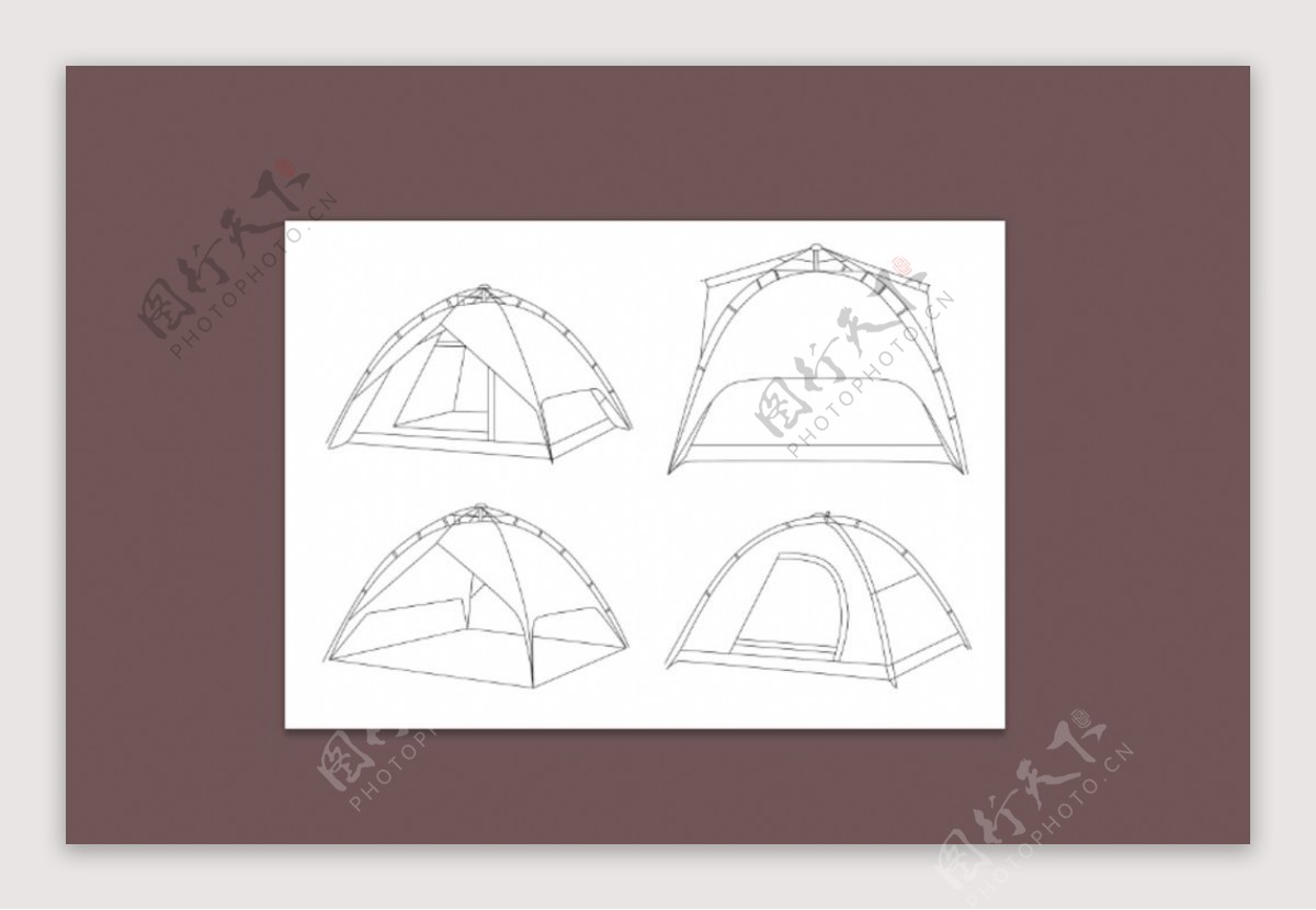 户外帐篷手绘稿图片