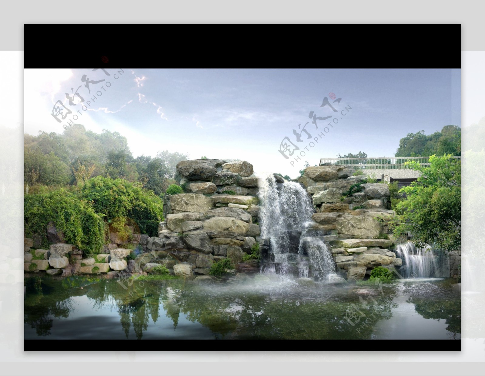 公园景观设计效果图PSD素材图片