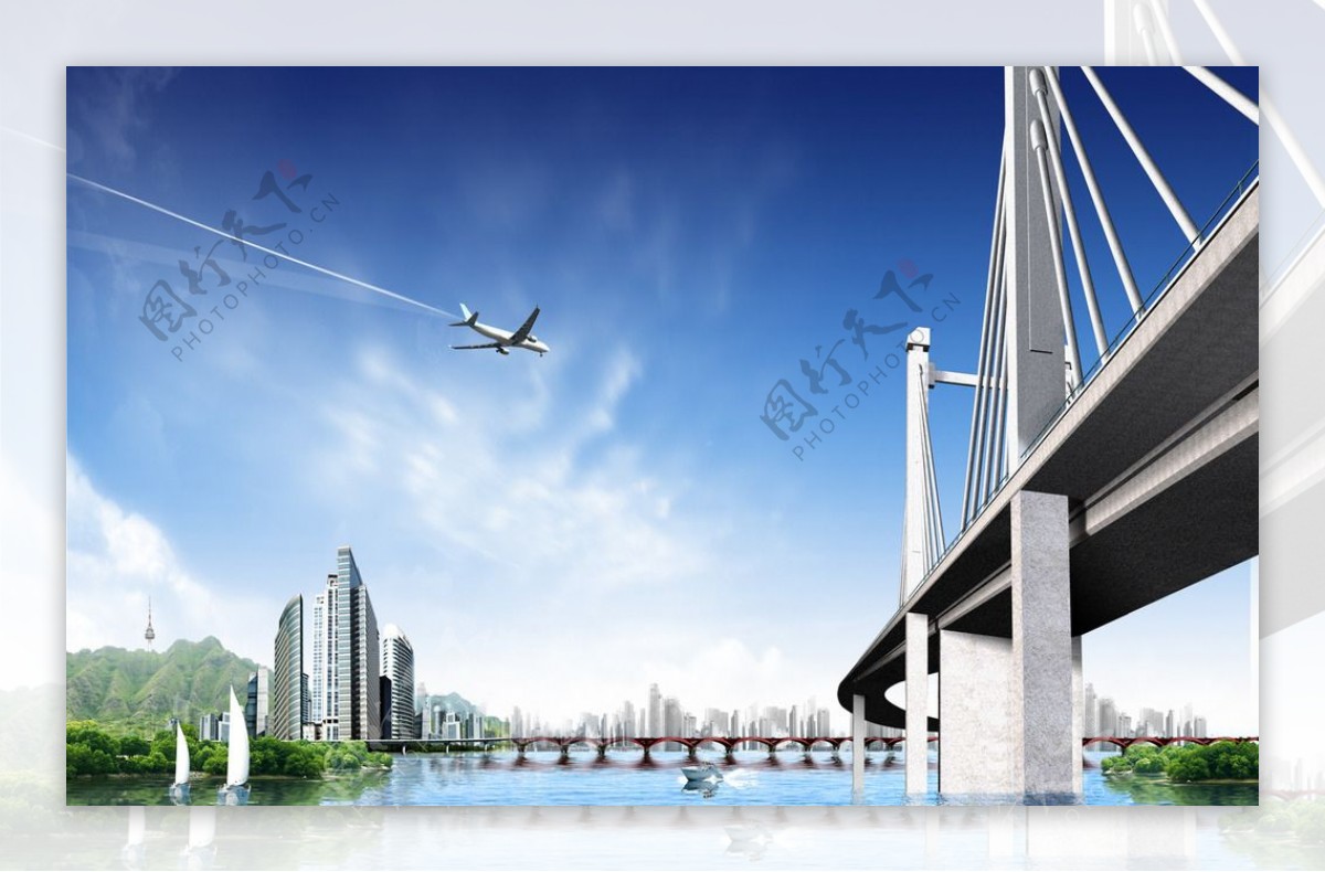 桥梁风景广告素材图片