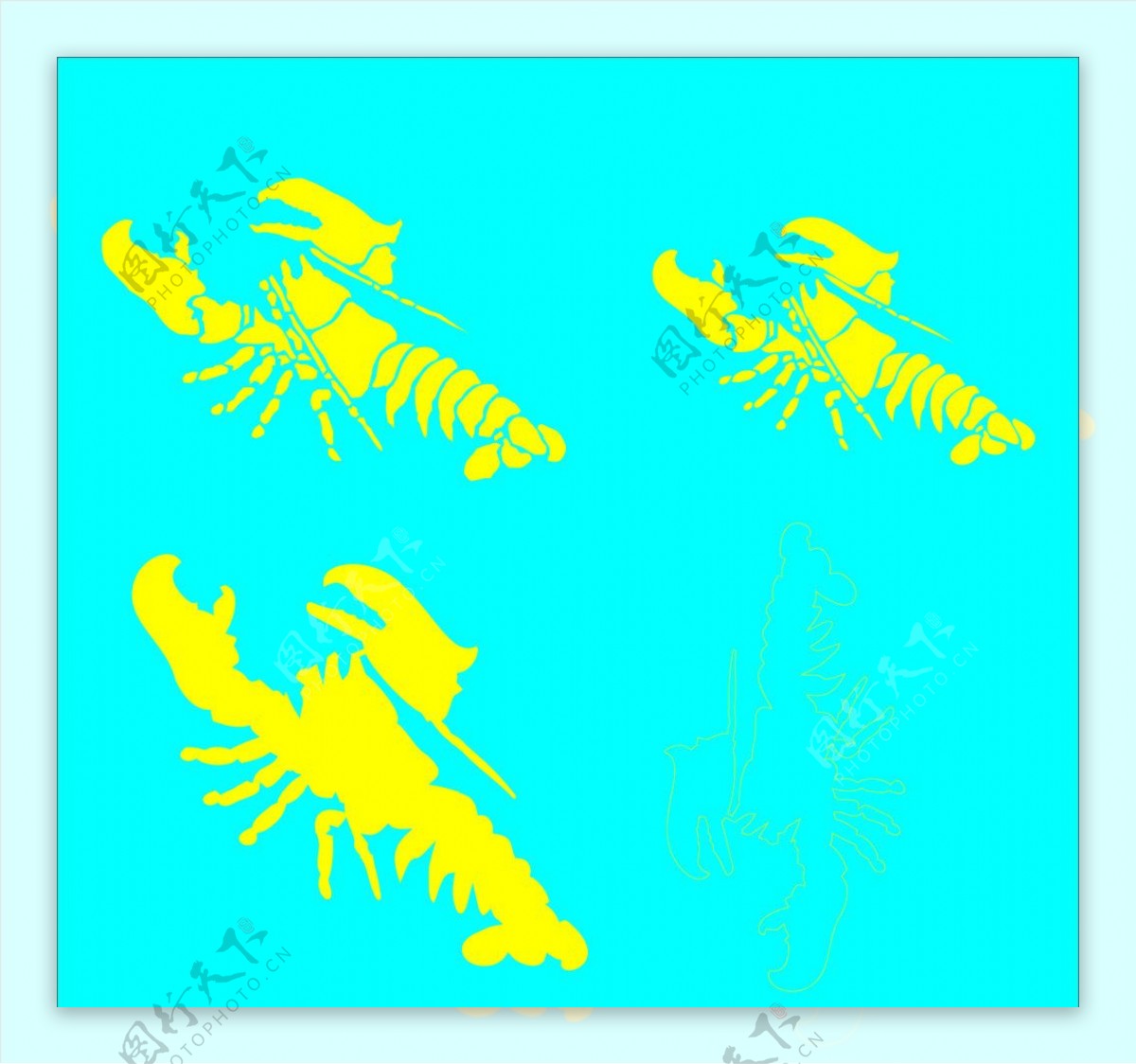 龙虾矢量素材图片