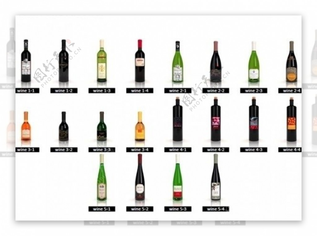 各种酒瓶3d模型图片