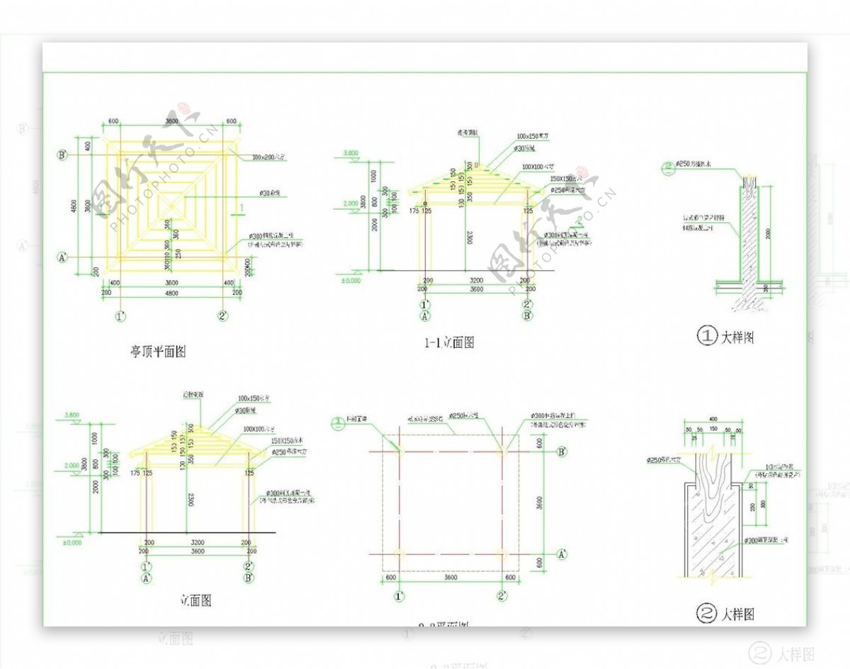 圆亭方案CAD图例图片