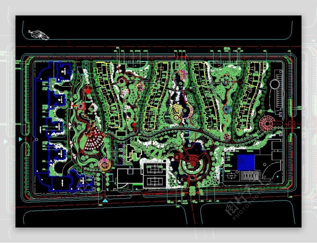 居住区CAD平面规划图图片