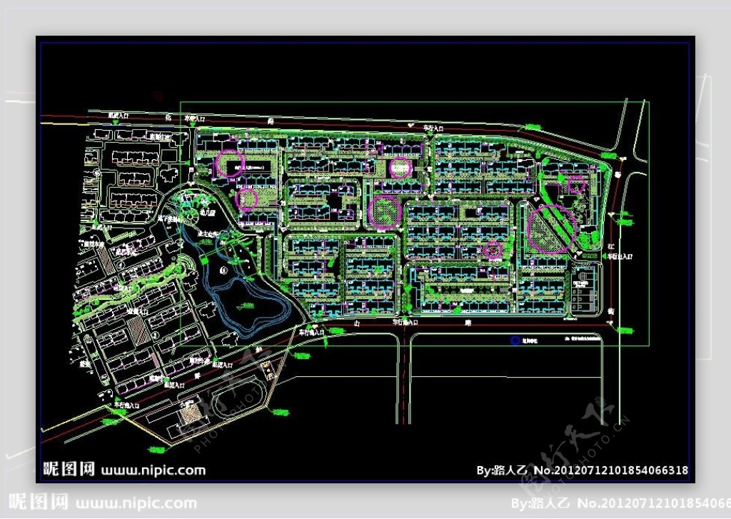 居住区CAD平面规划图图片
