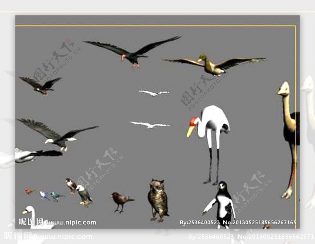 3dmax鸟类模型图片