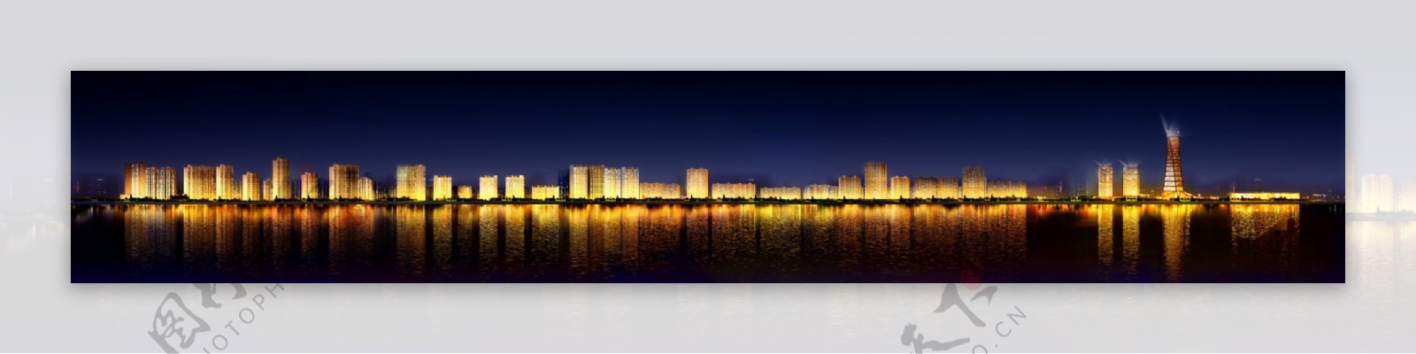 浐灞半岛沿河夜景效果图片