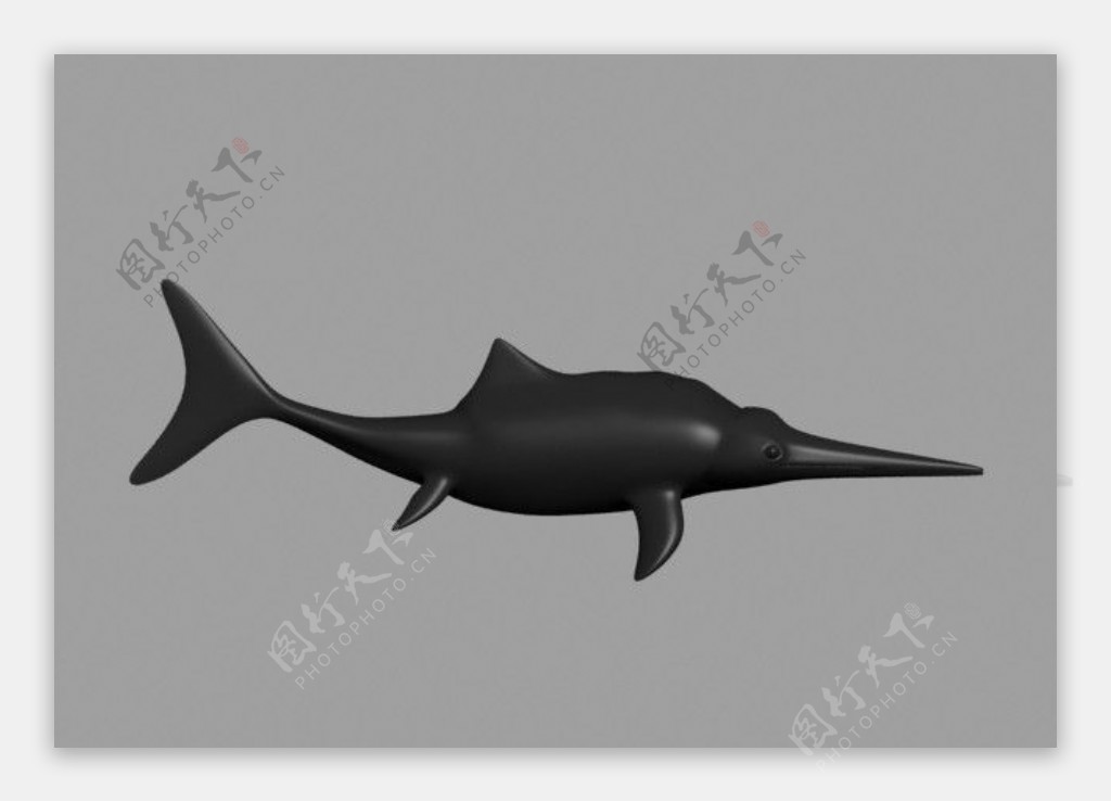 3D鱼龙恐龙模型图片