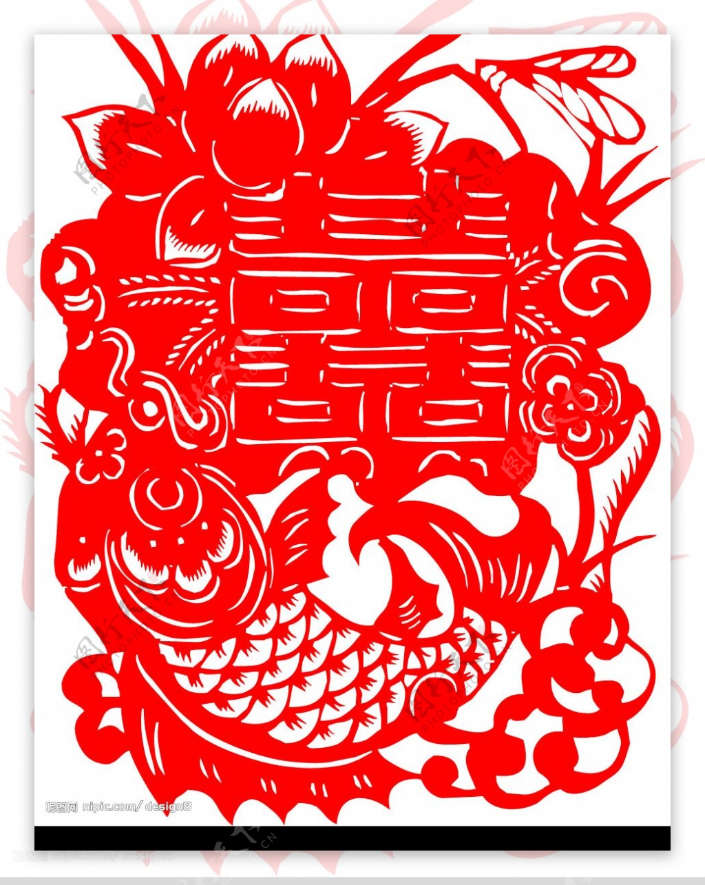 中国剪纸喜字图片