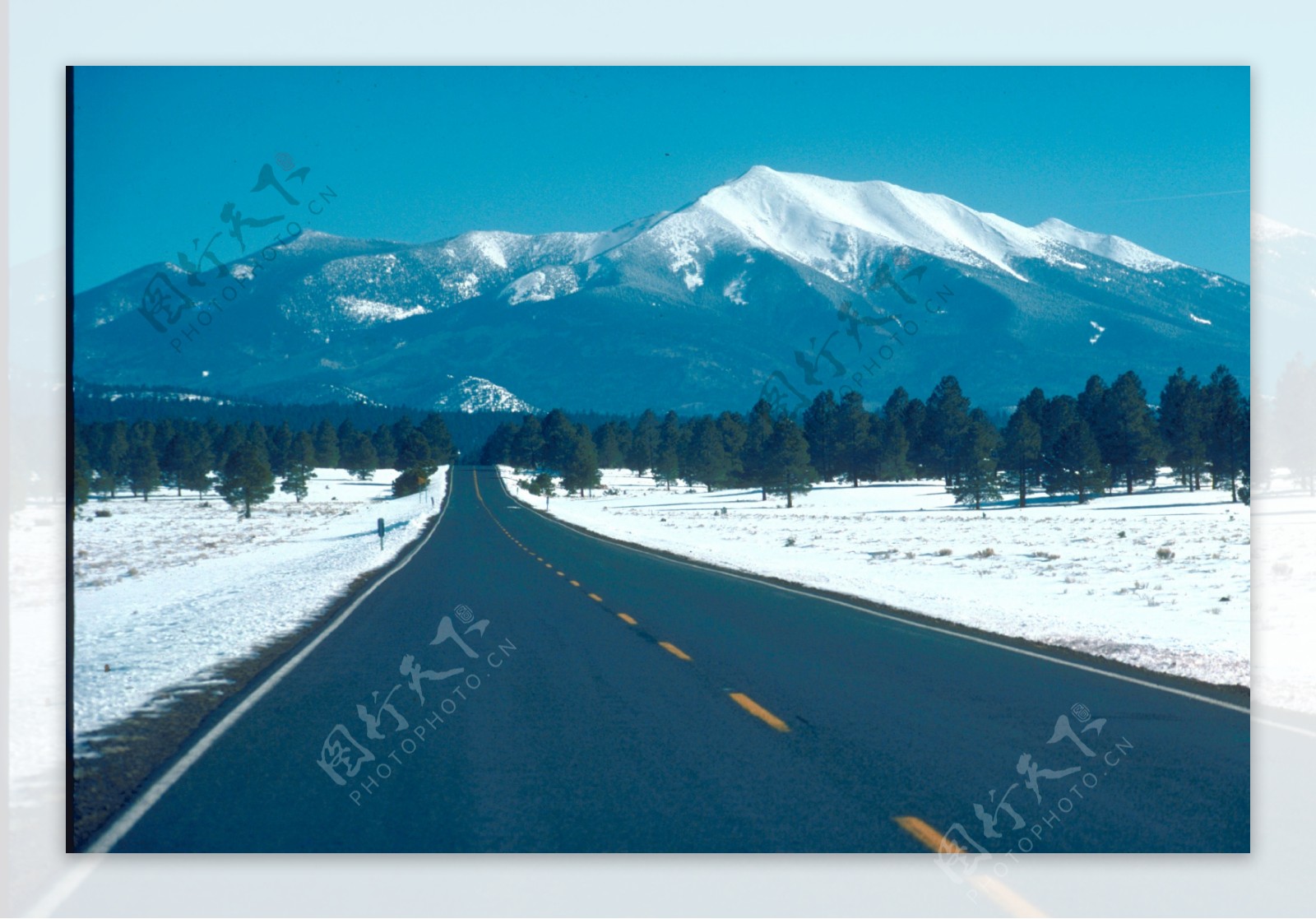 道路冬天雪地图片