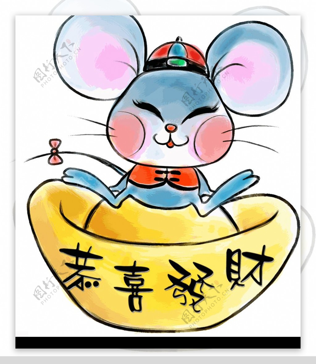 中国水墨画12生肖鼠图片