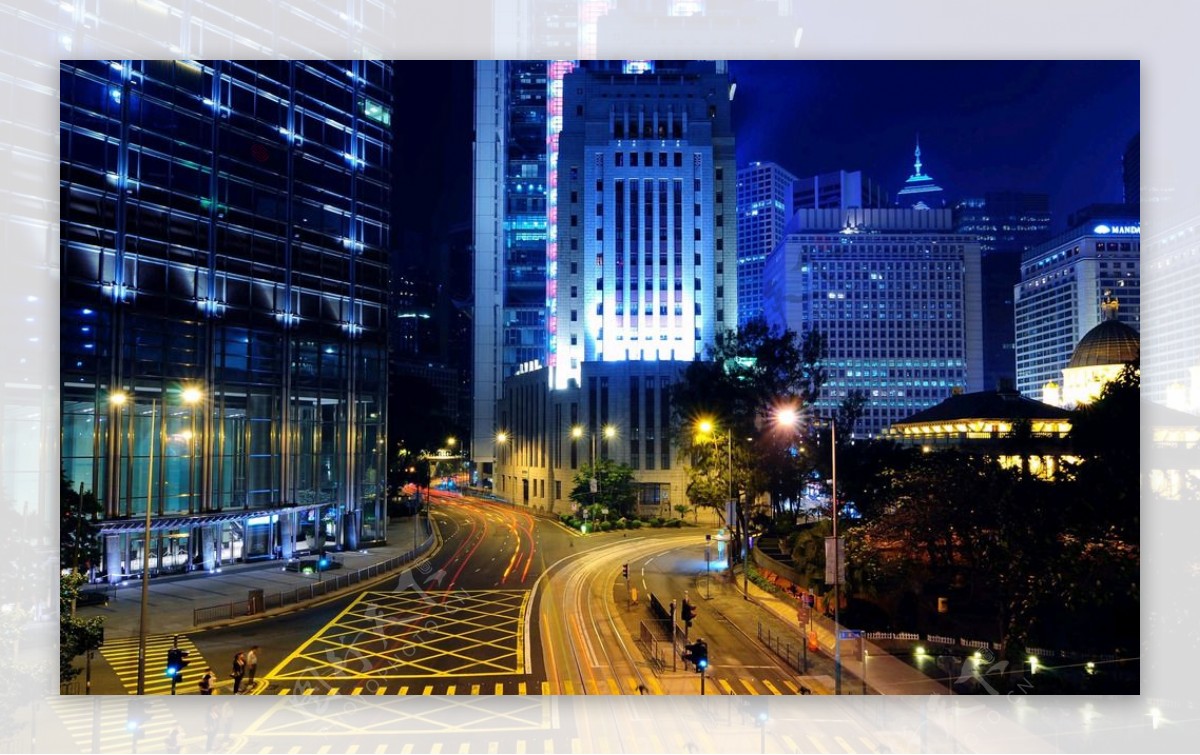 香港中环夜晚某街景图片