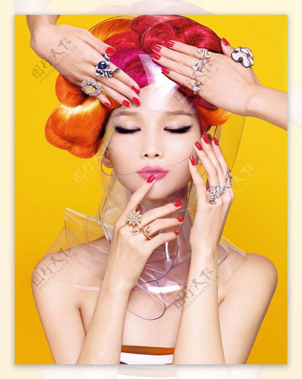 黄超燕炫彩妆平面造型摹本图片