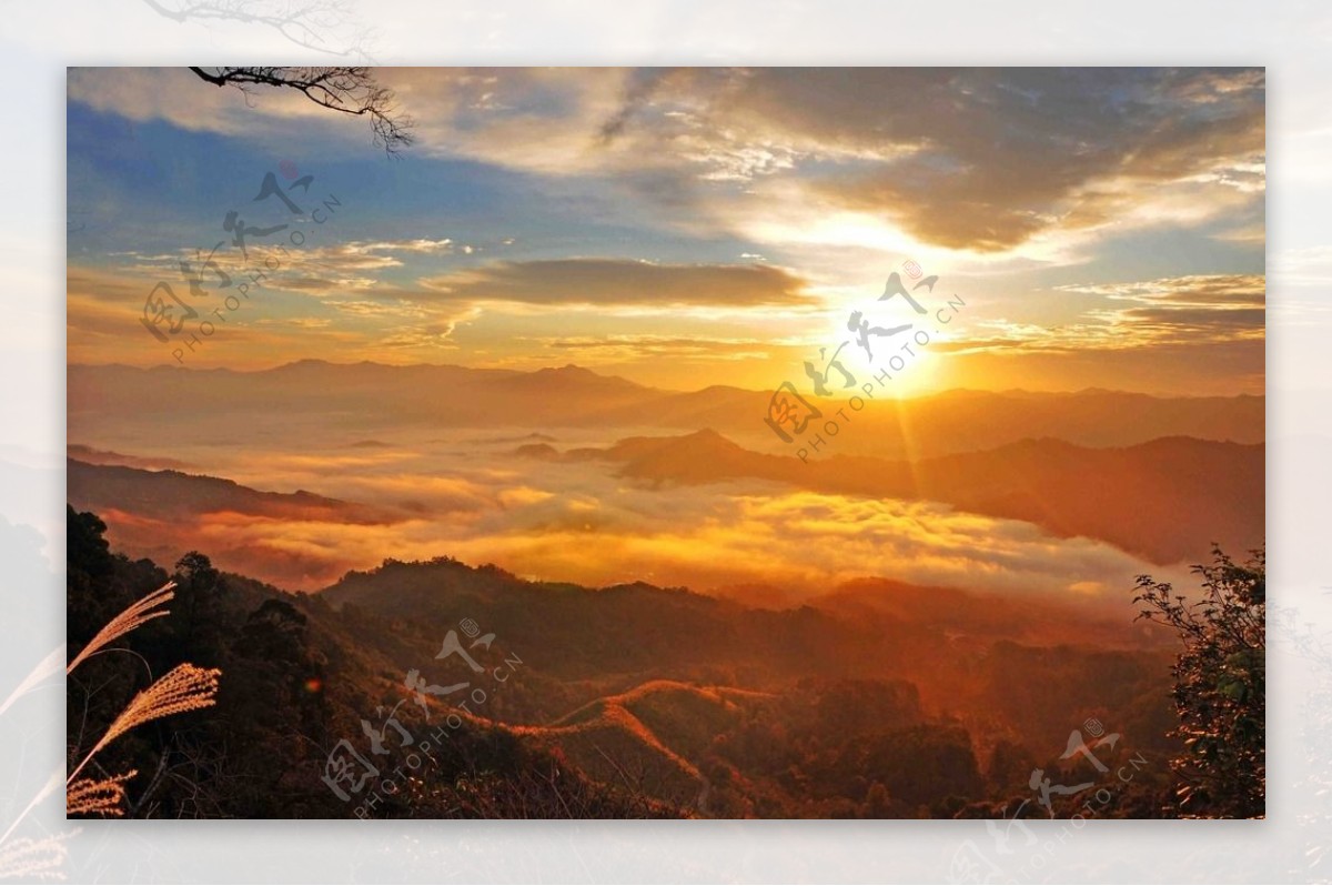 祖山夕阳图片
