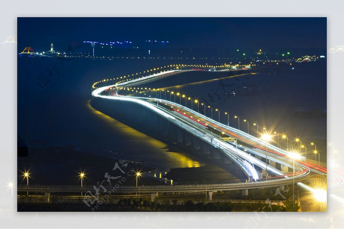 集美大桥夜景图片