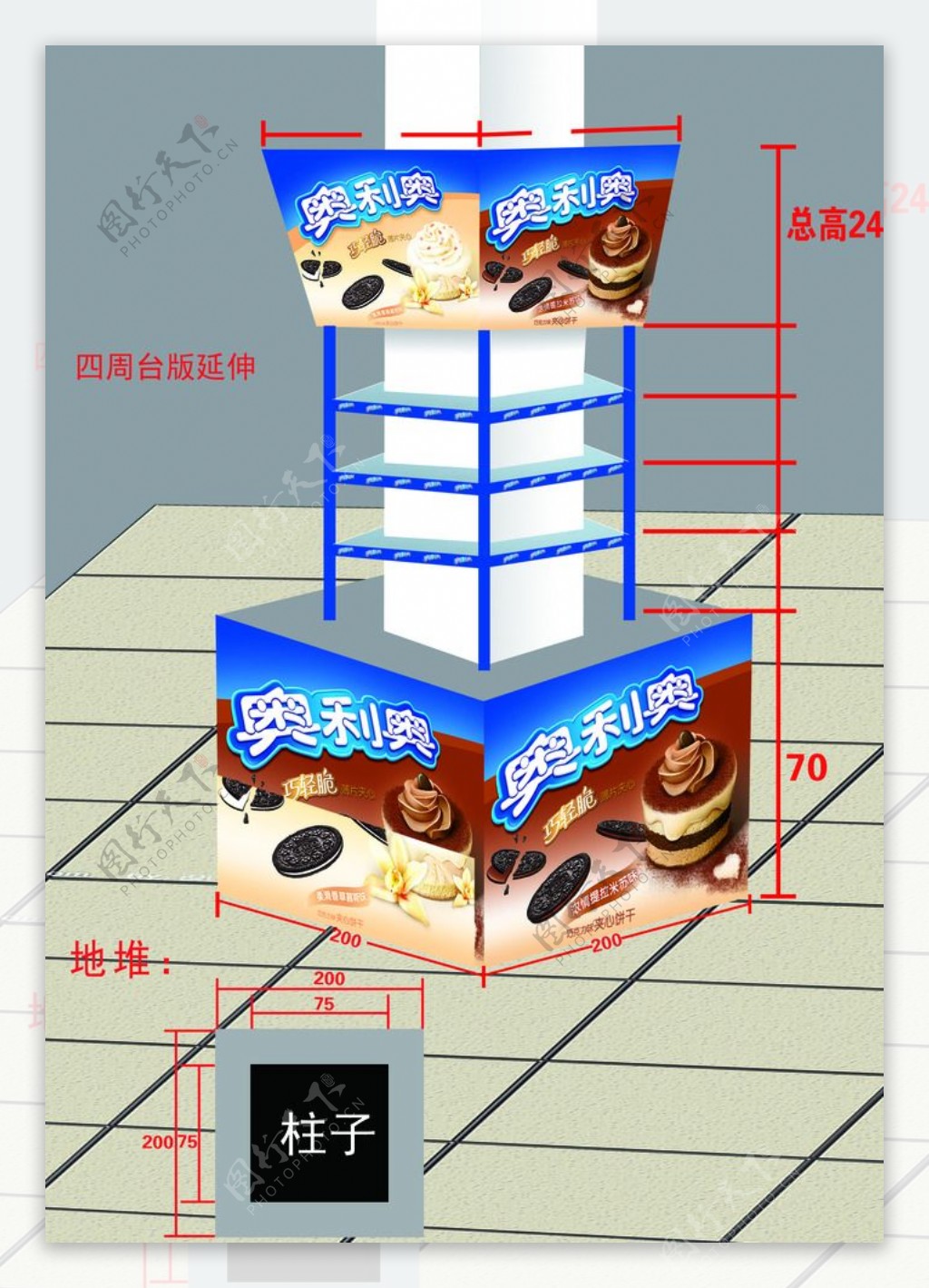 商场陈列包柱图片