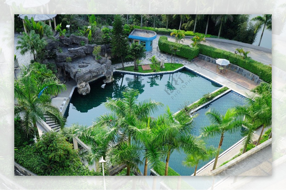 室外园林游泳池图片