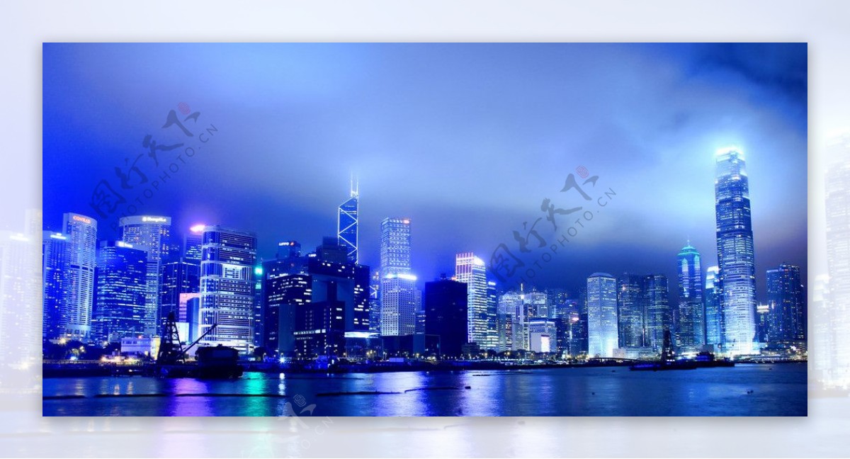 香港夜景维多利亚港图片