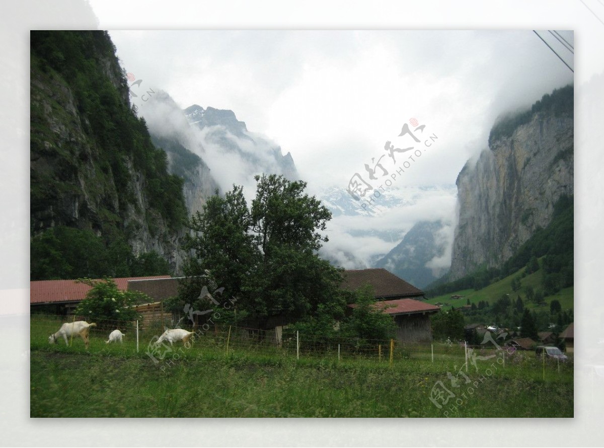 瑞士琉森山区自然景色图片