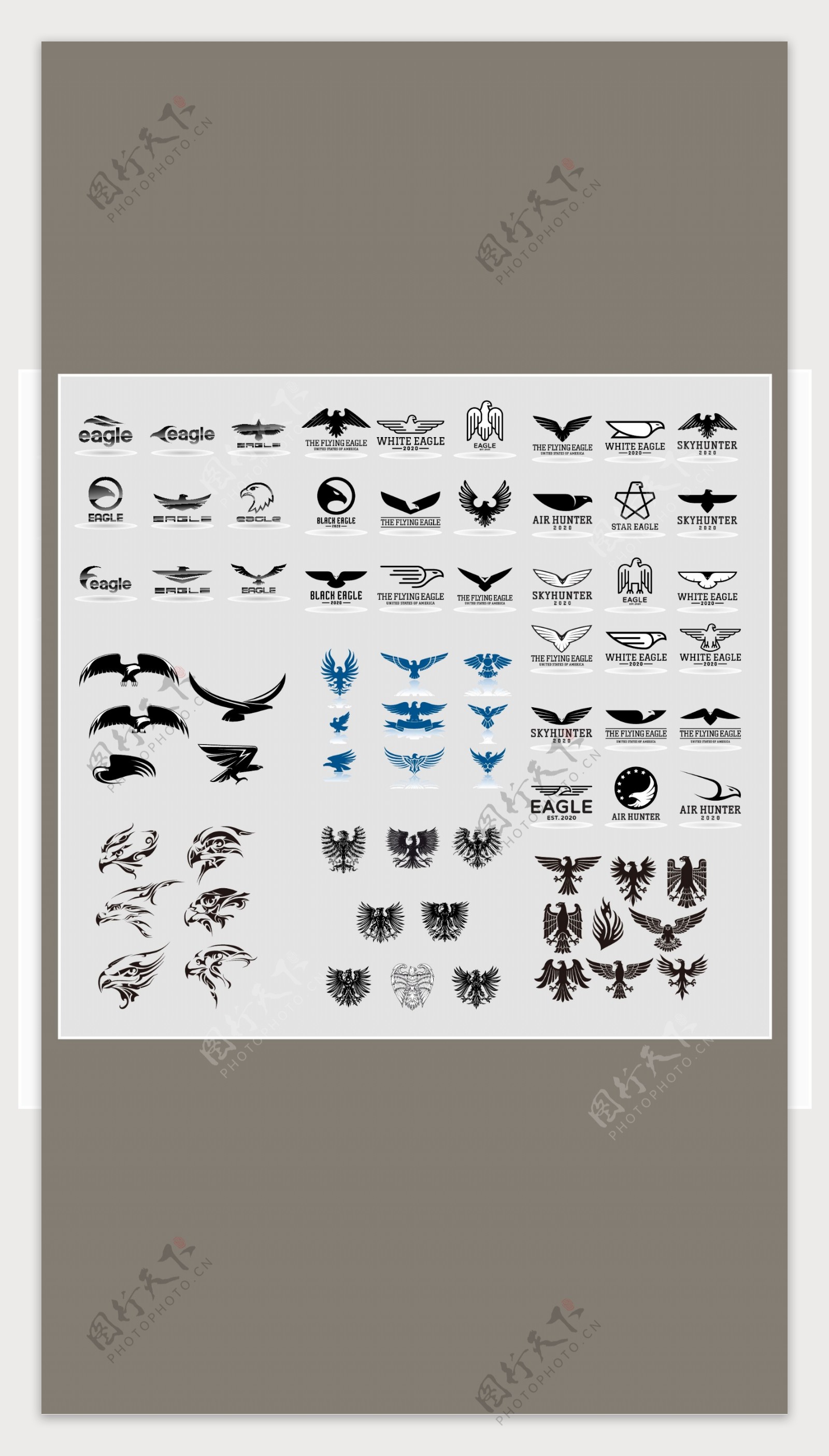 雄鹰标志设计矢量素材图片