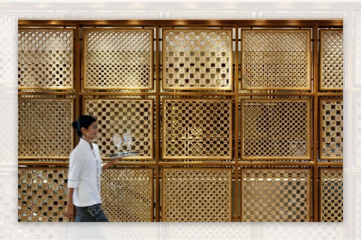 雅加达文华东方酒店木雕墙图片