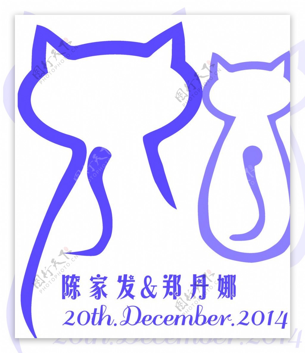婚礼猫咪logo图片