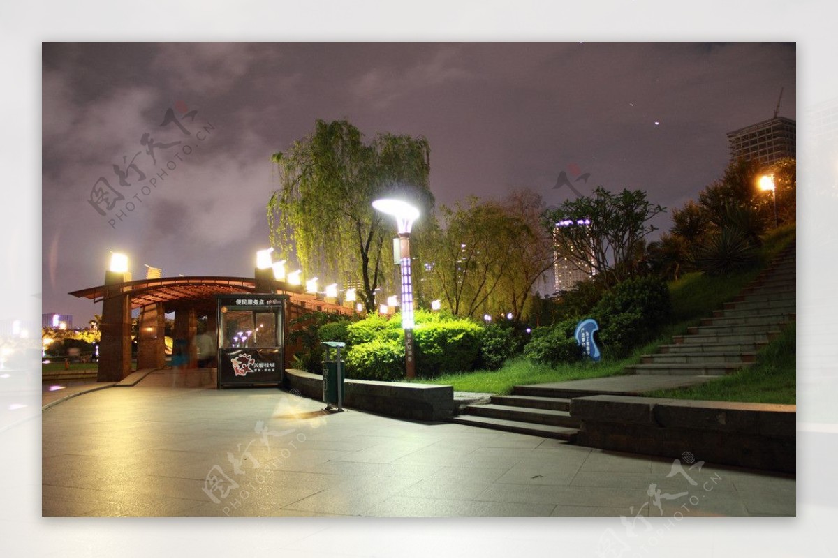 中山公园夜景图片