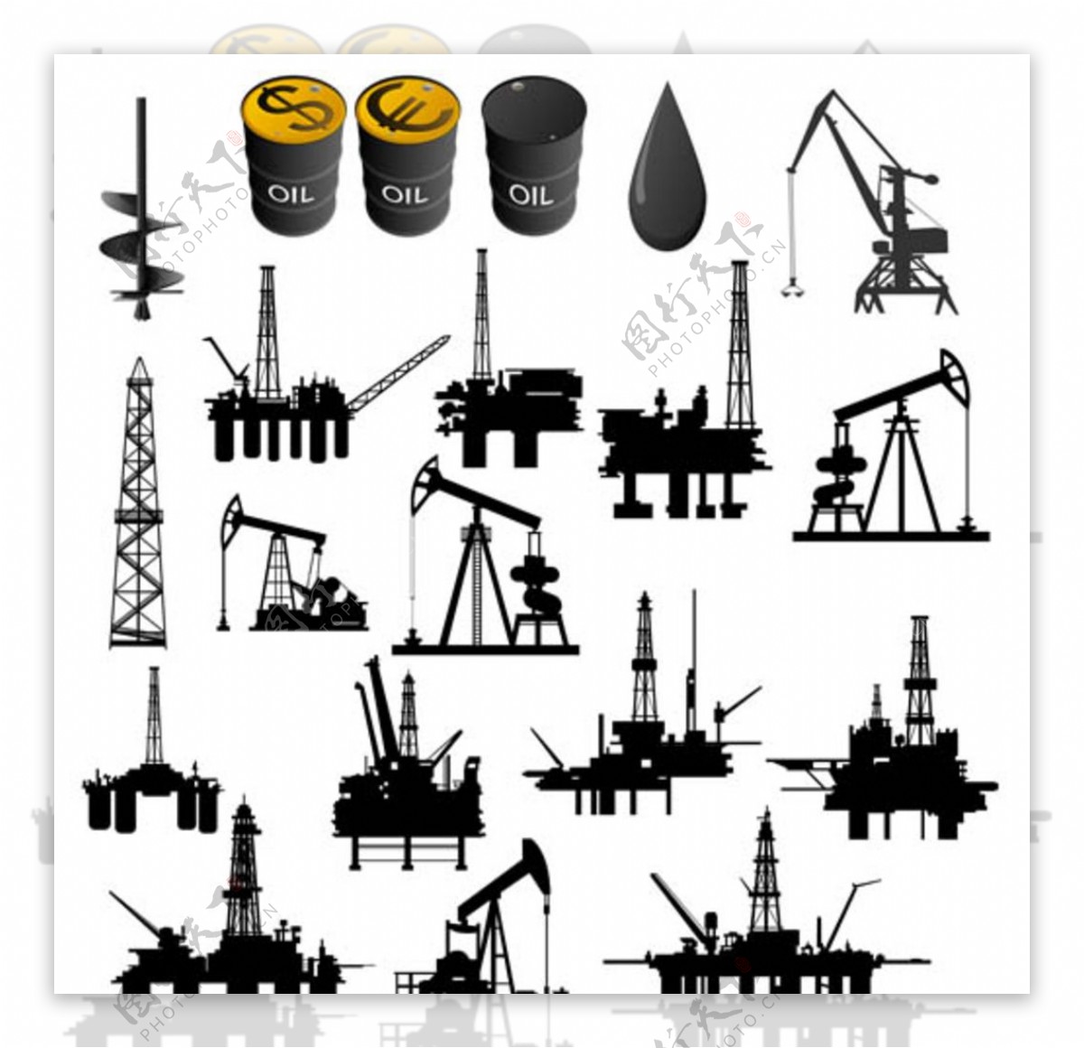 能源化工石油制造行业矢量素材图片