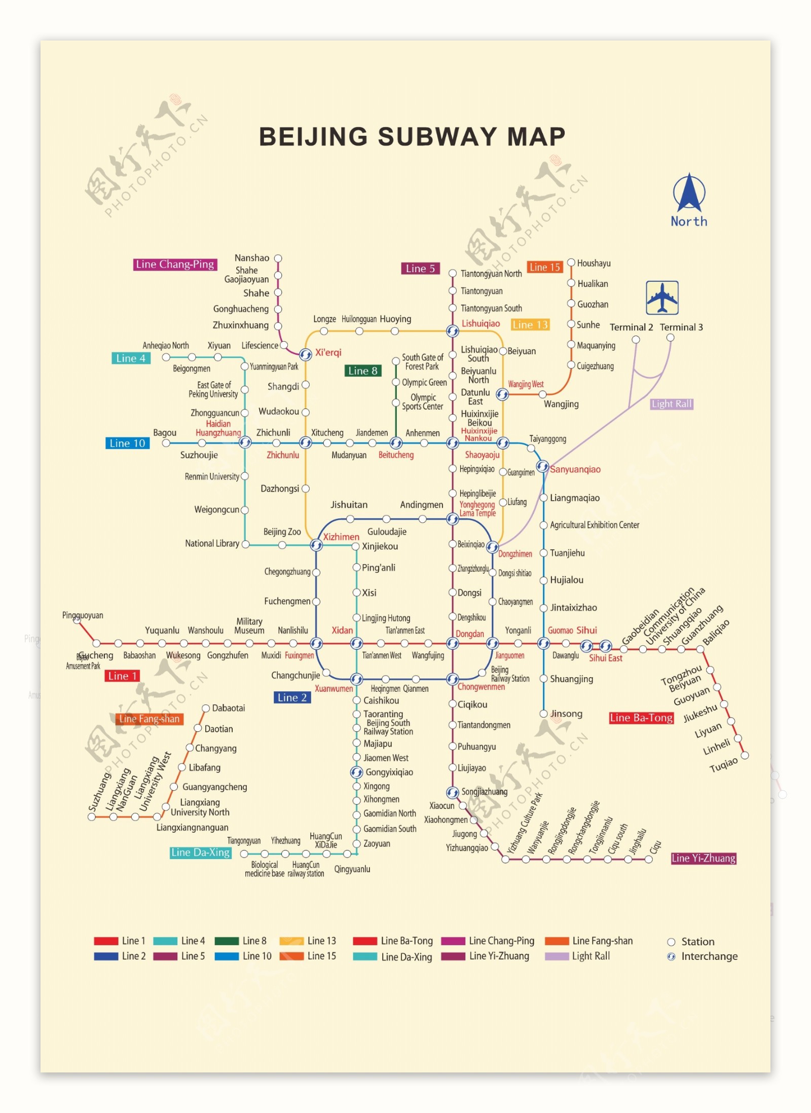 北京地铁线路图转曲2011版英文图片