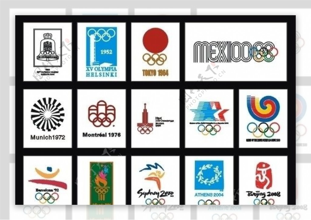 历届奥运会标志图片