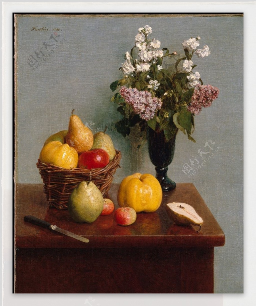 方丹拉图尔静物花卉与水果图片