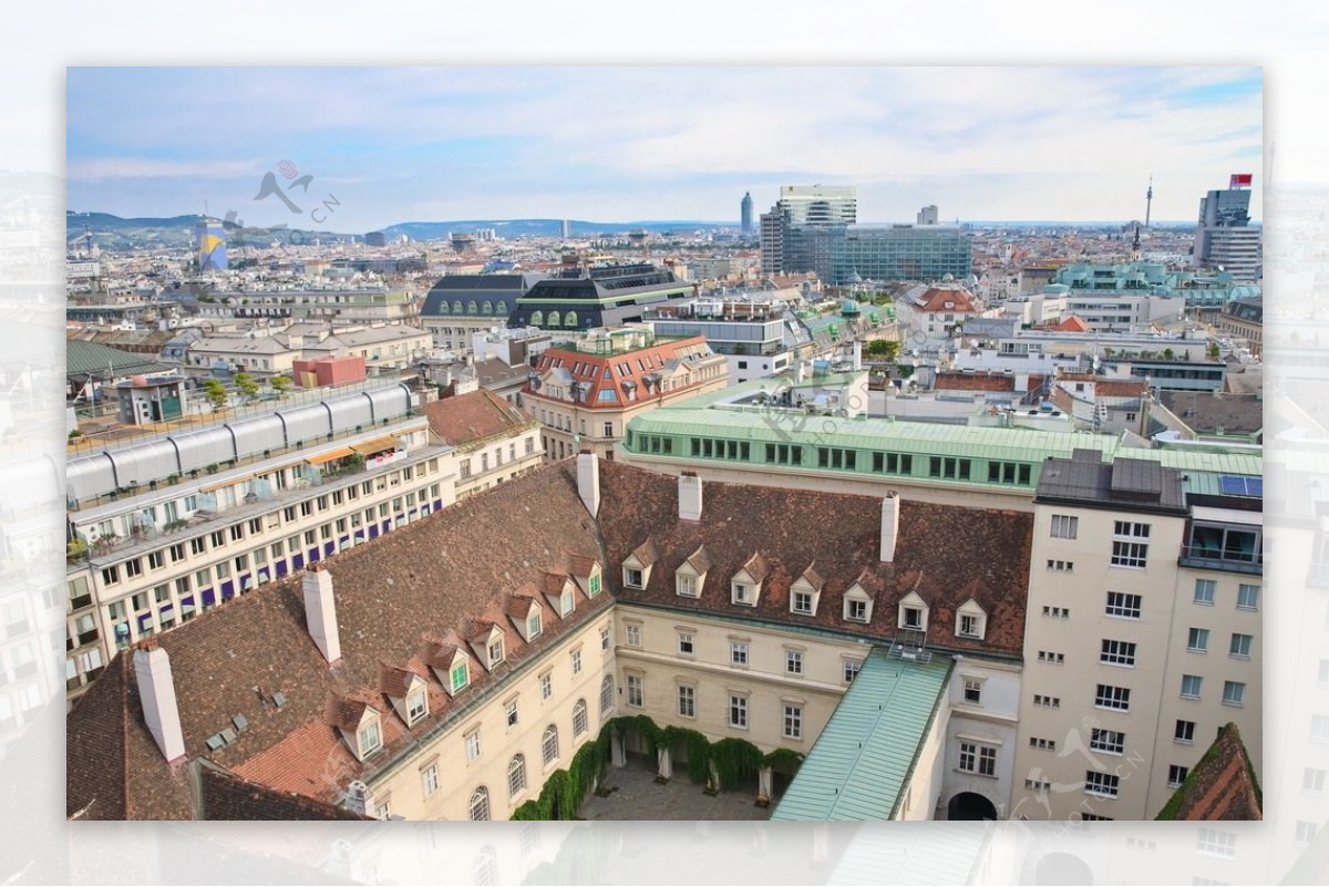 奥地利维也纳建筑鸟瞰图片
