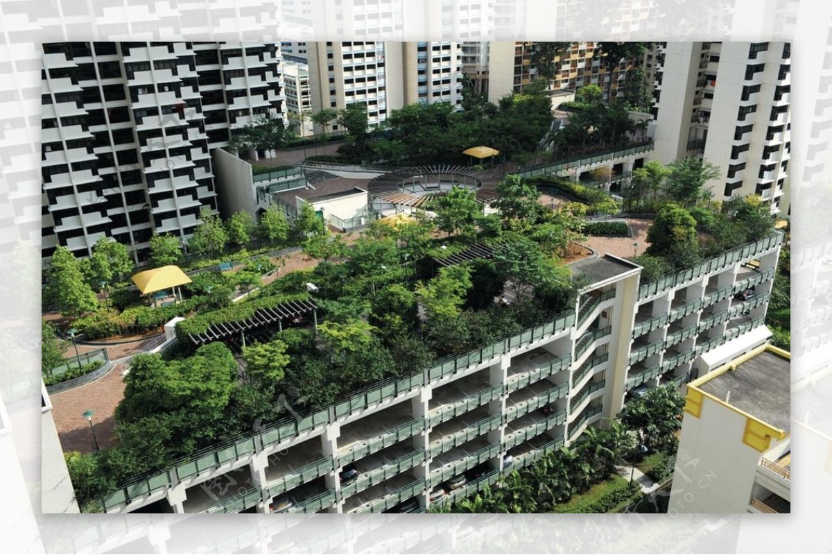 新加坡花园顶组屋摄影图片