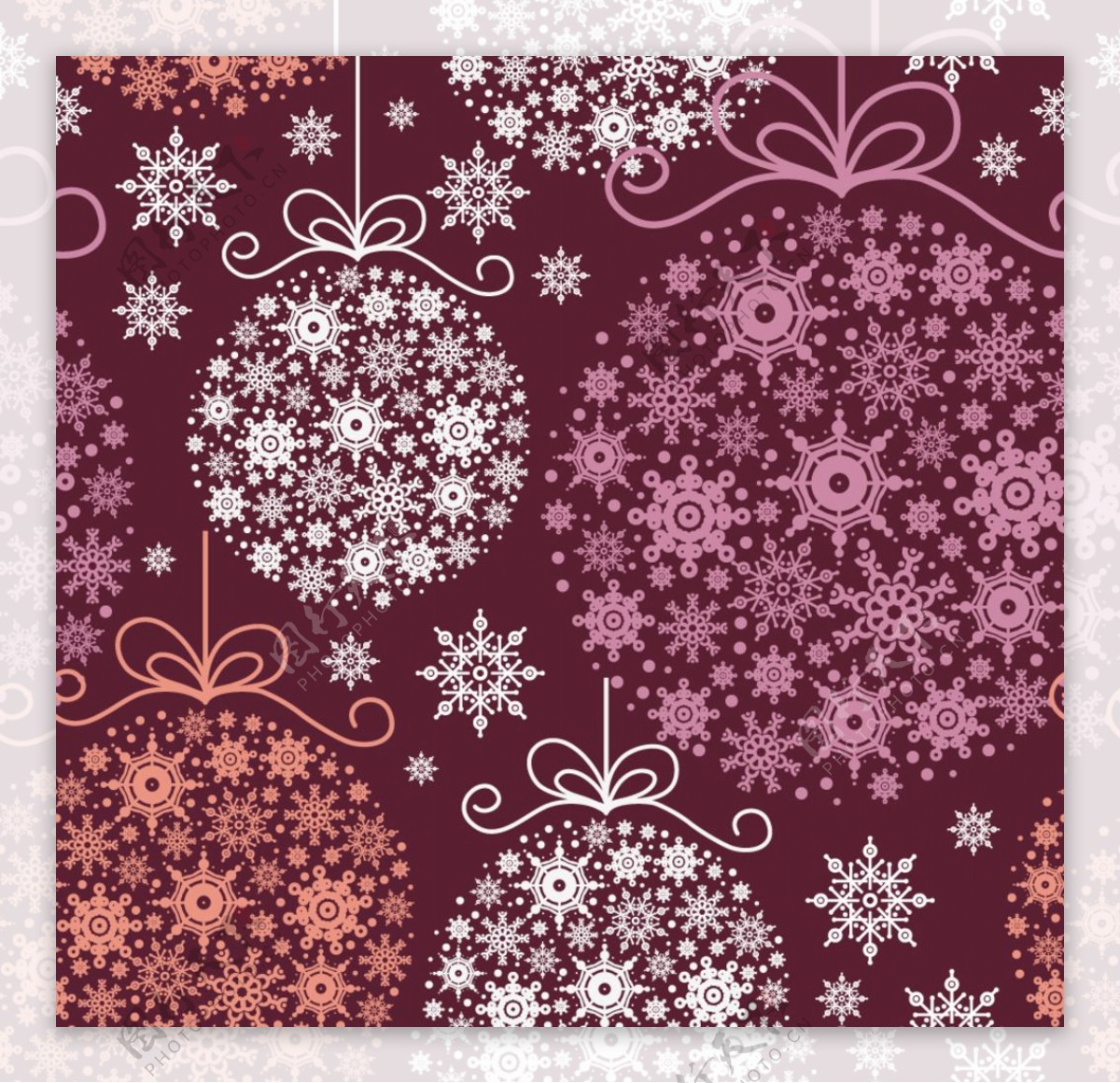 紫色欧式雪花底纹图片