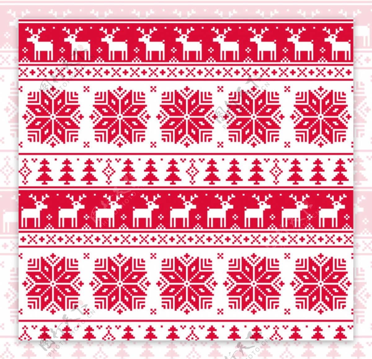 红色圣诞针织图案背景图片