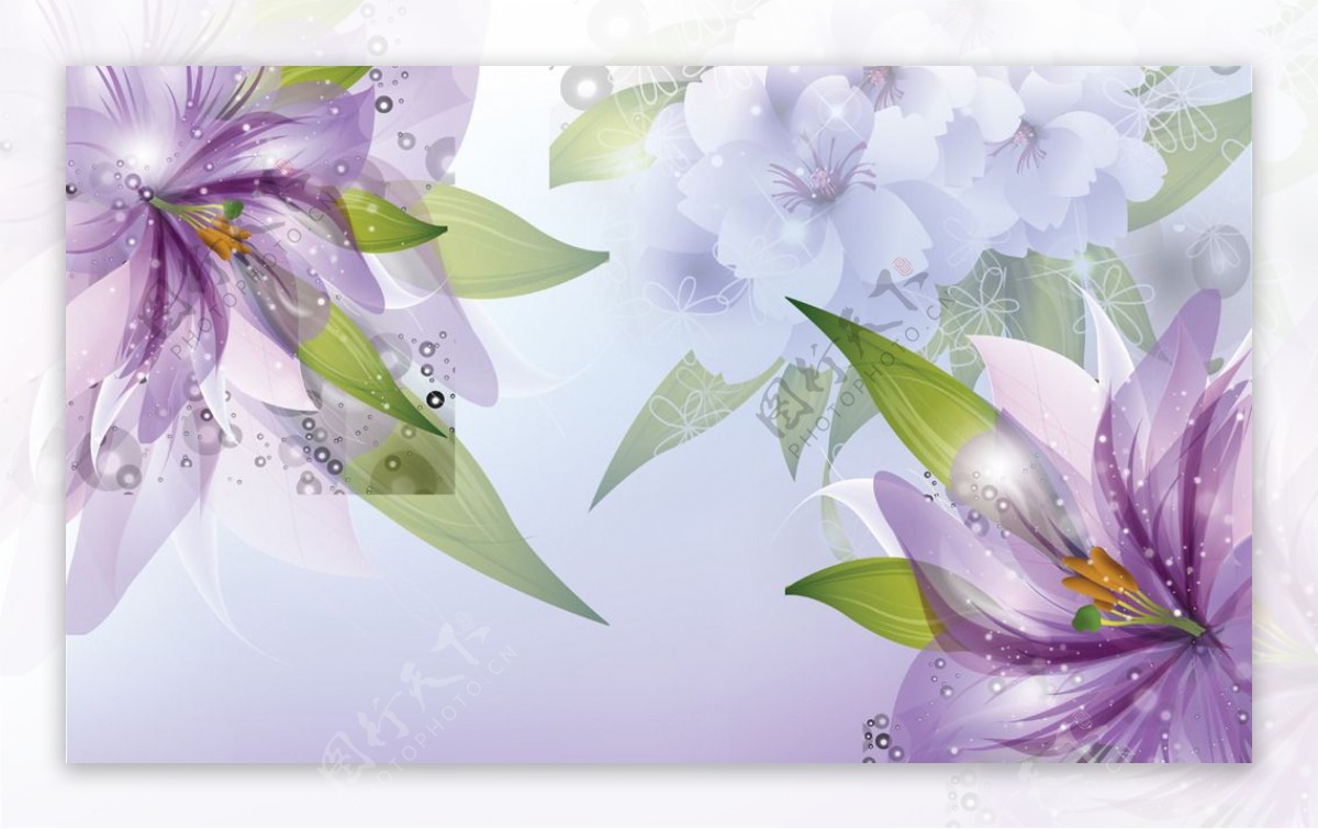 梦幻紫色花朵图片