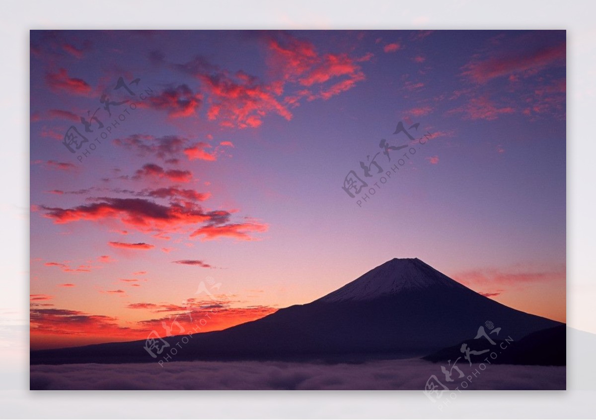 富士山日落图片