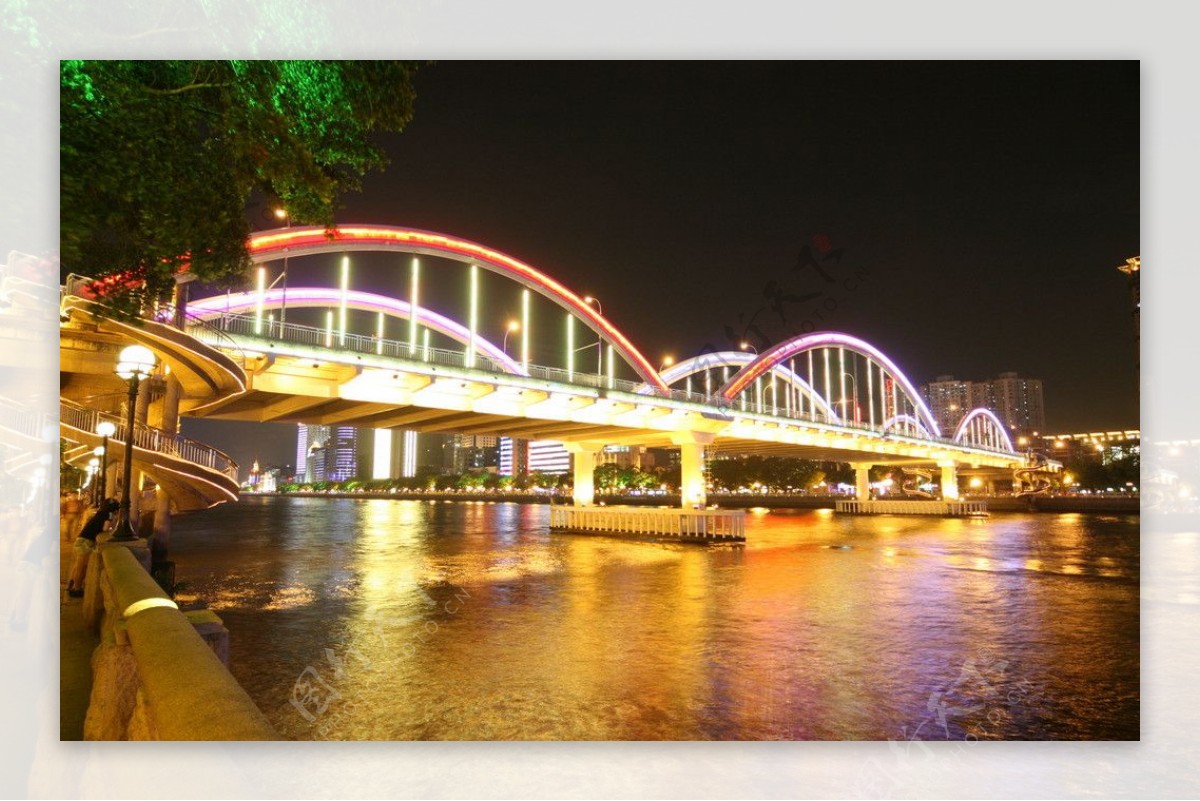 广州夜景海珠桥图片
