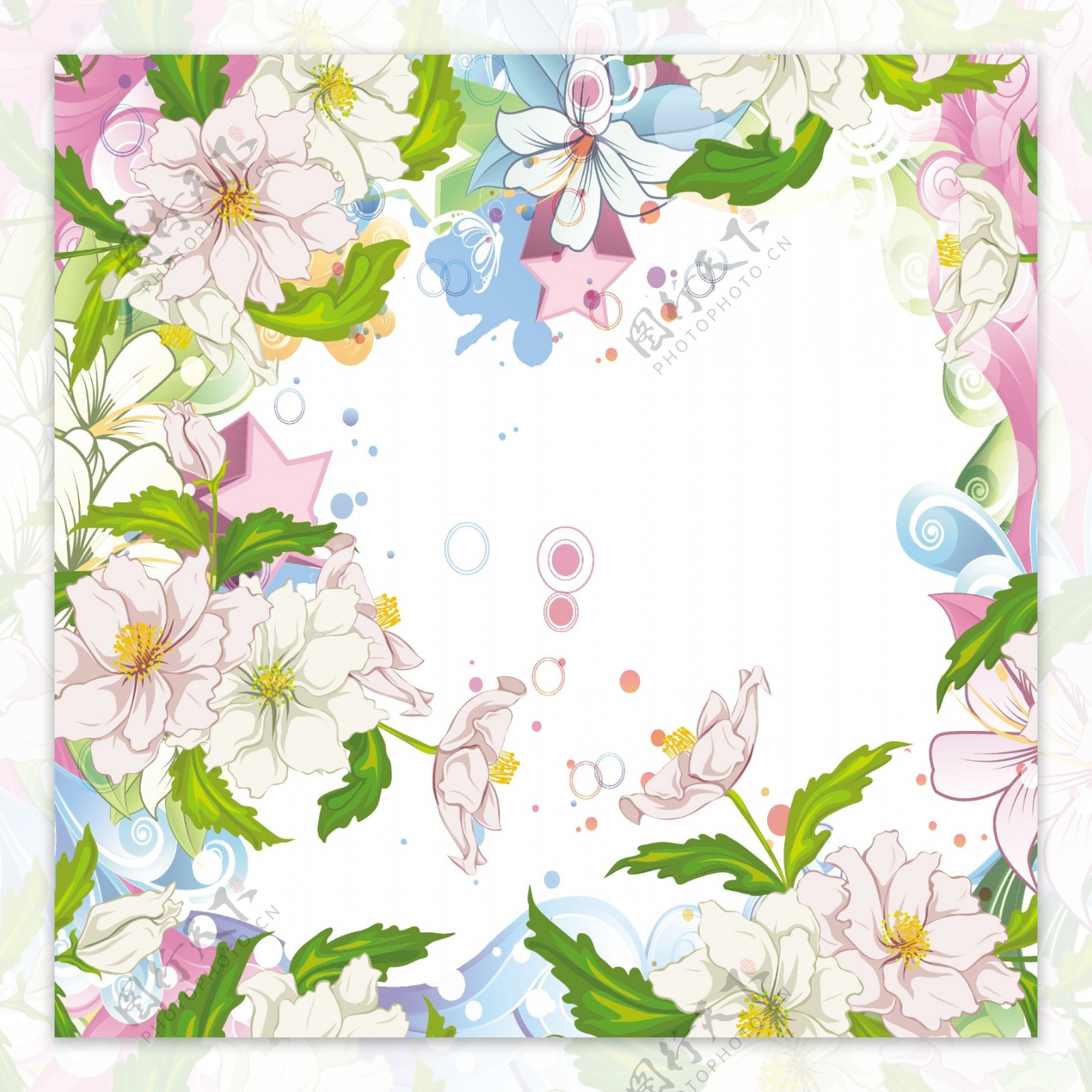 欧式花朵壁纸背景设计图片