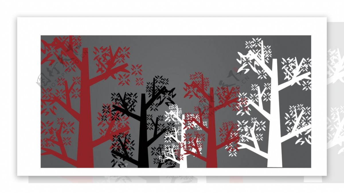 抽象树木树枝装饰纹样图片