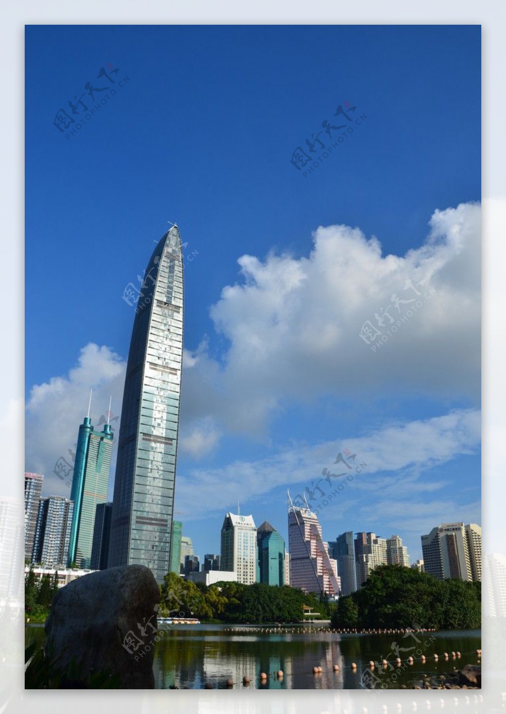 荔枝公园拍深圳京基100大厦图片