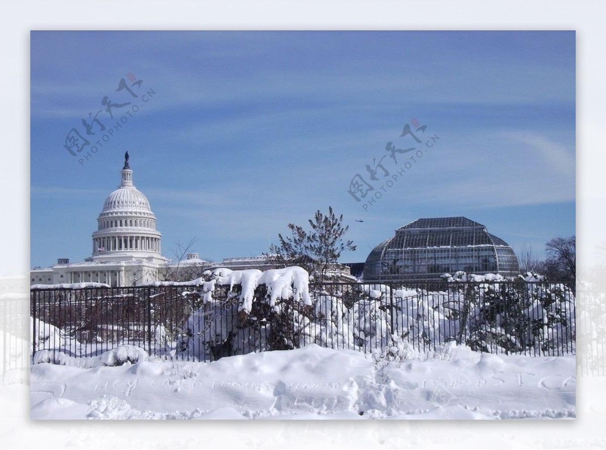 雪后的白宫图片