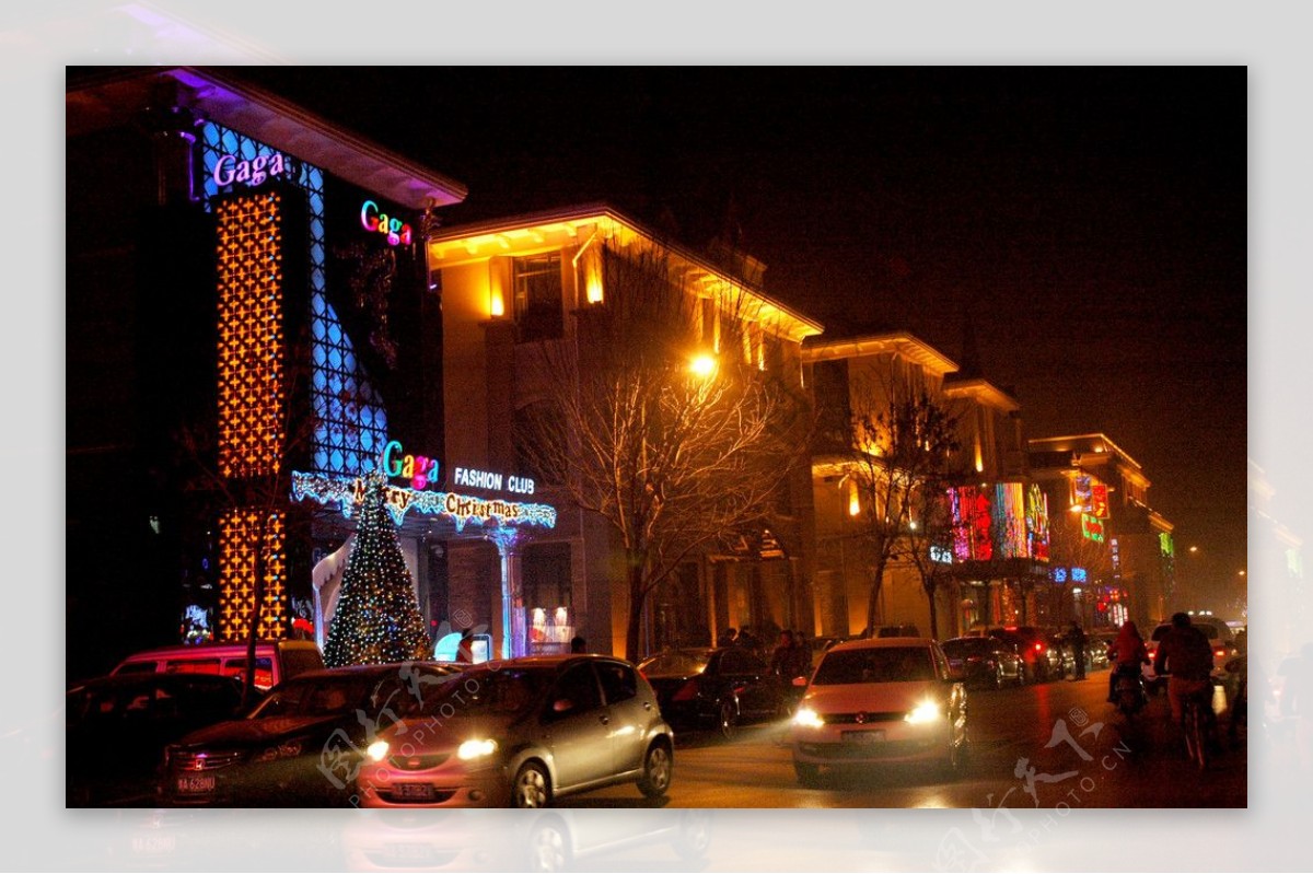 郑州市农科路酒吧一条街夜景有噪点图片